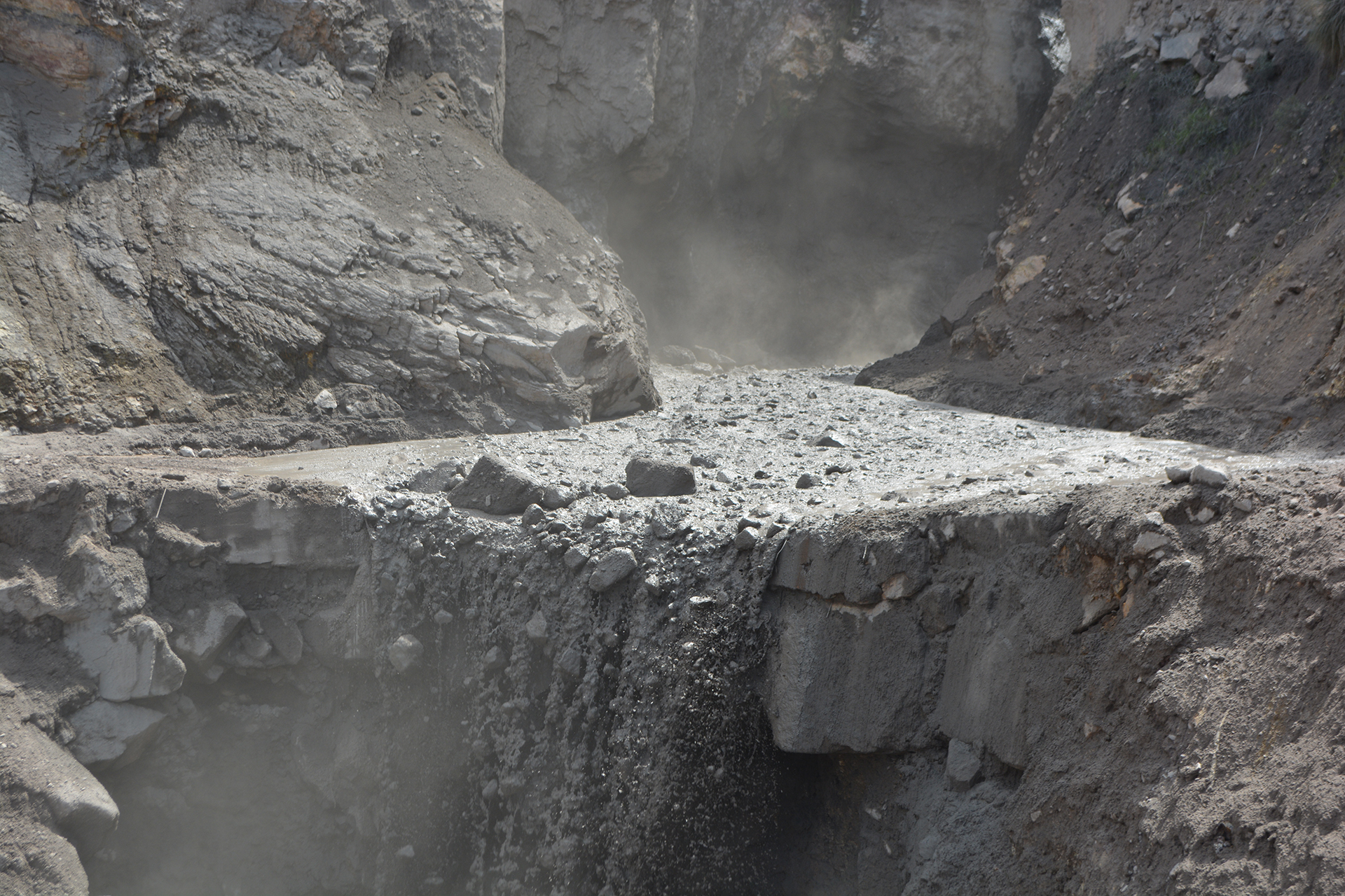 Lahar en Volcán Ubinas. Foto: IGP